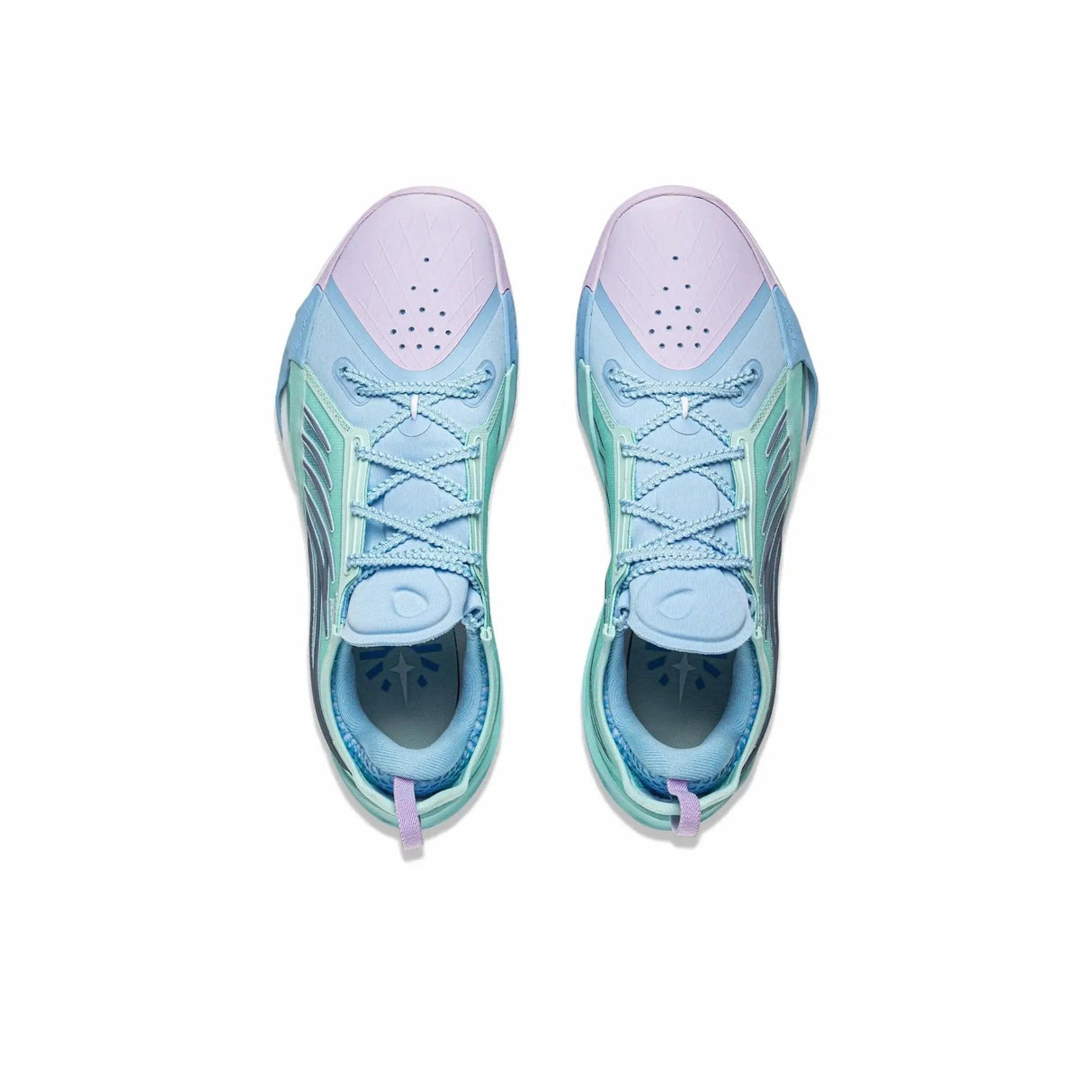 Top-down view of Li-Ning Sonic 13 Blue Purple basketball shoes