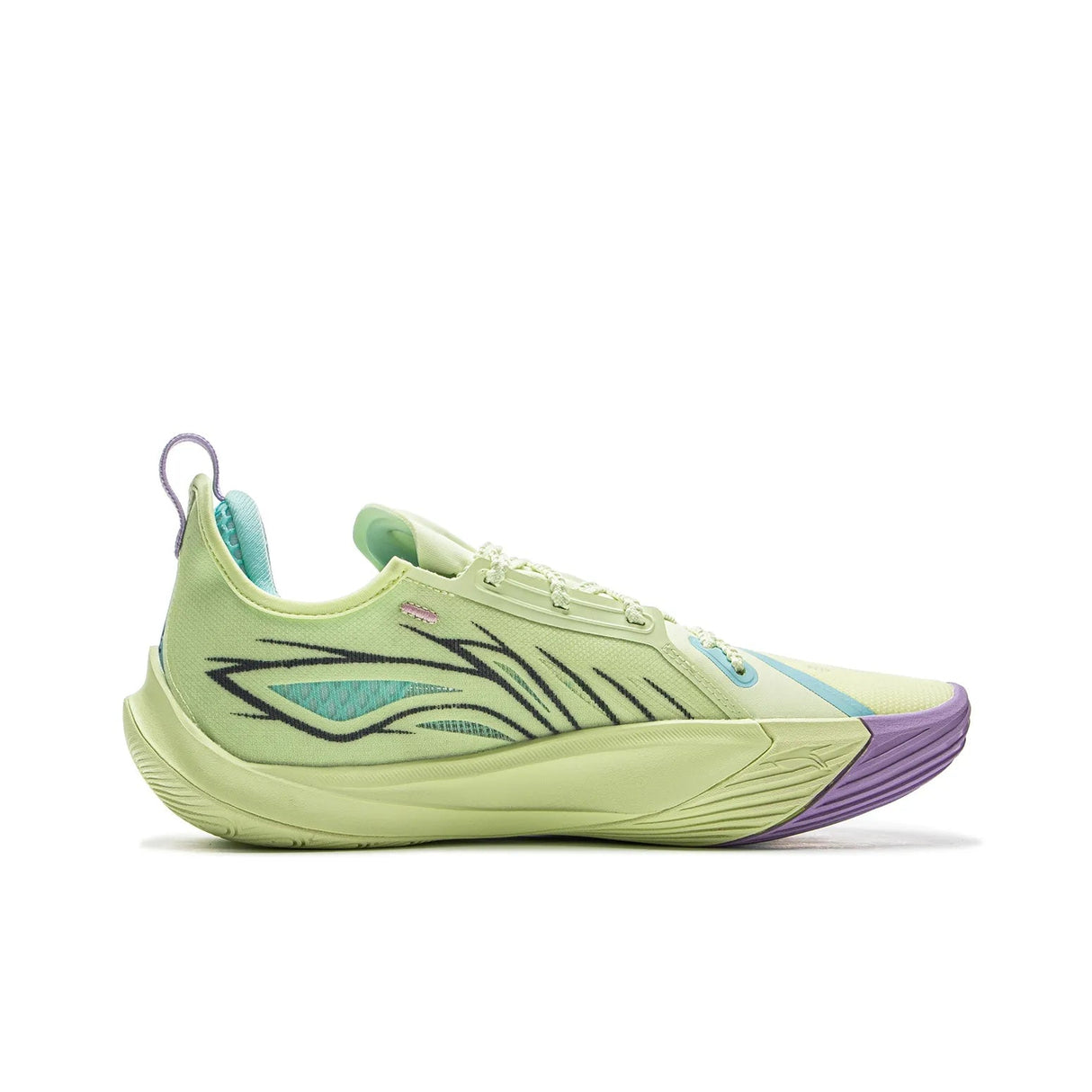 Li-Ning Sonic 13 Elf Green sneakers side angle showcasing design