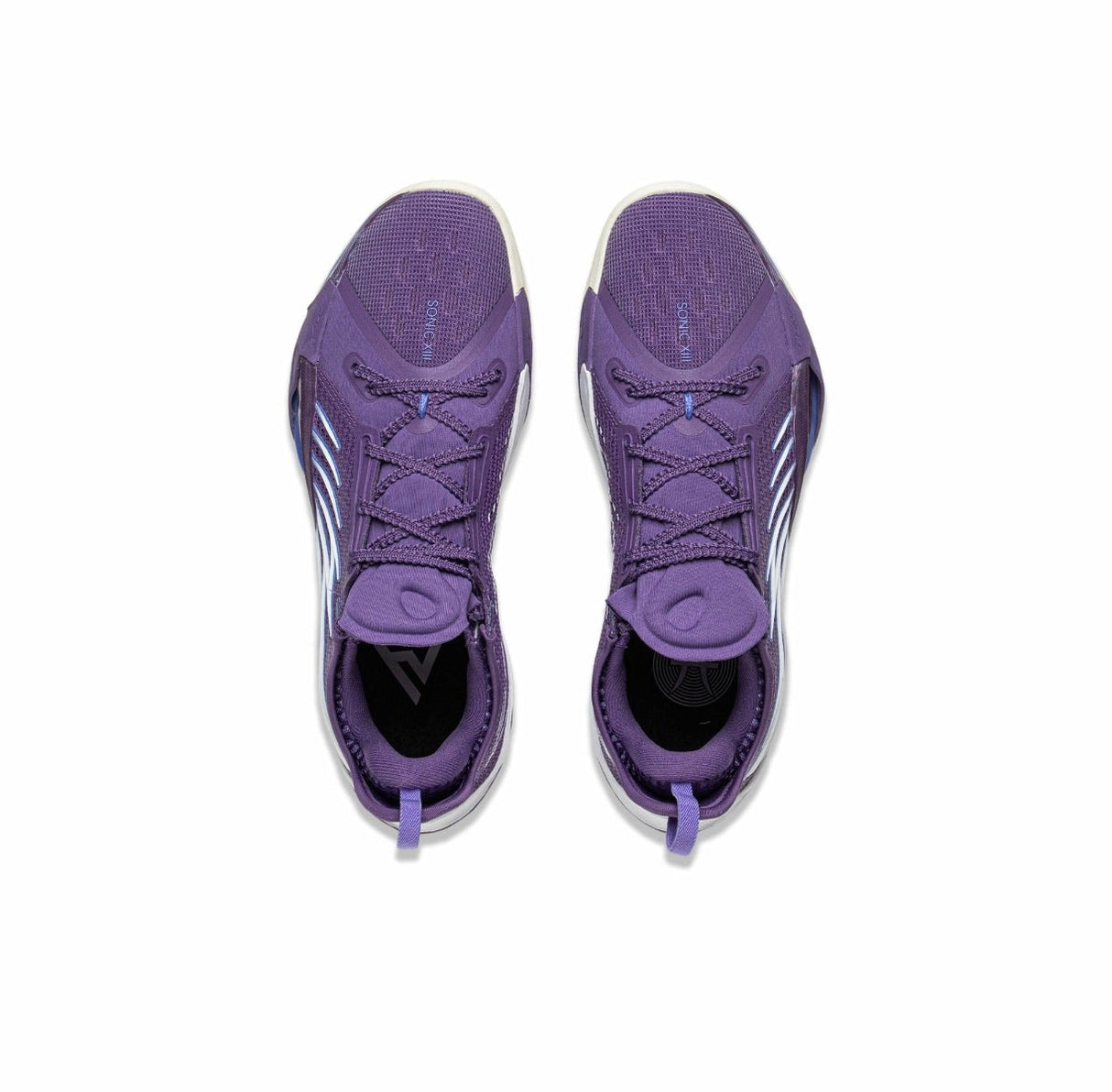Top-down view of Li-Ning Sonic 13 Mineral Purple basketball shoes