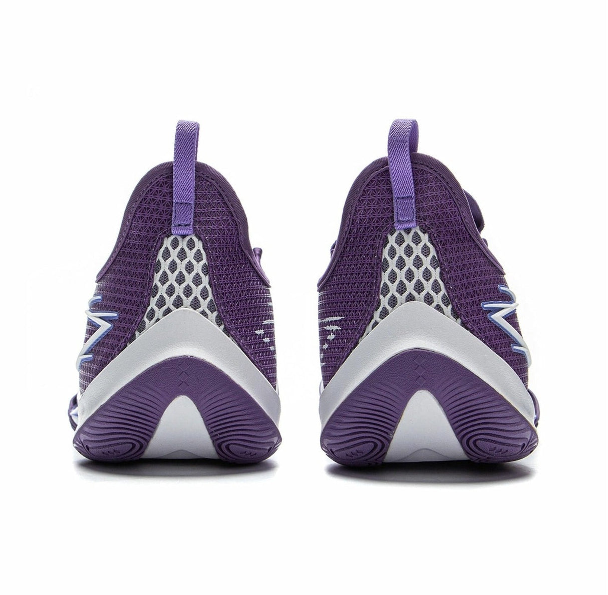 Li-Ning Sonic 13 Mineral Purple heel view showing shoe structure