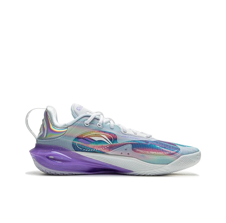 Li-Ning Speed 11 Blue Purple sneakers side angle showcasing design