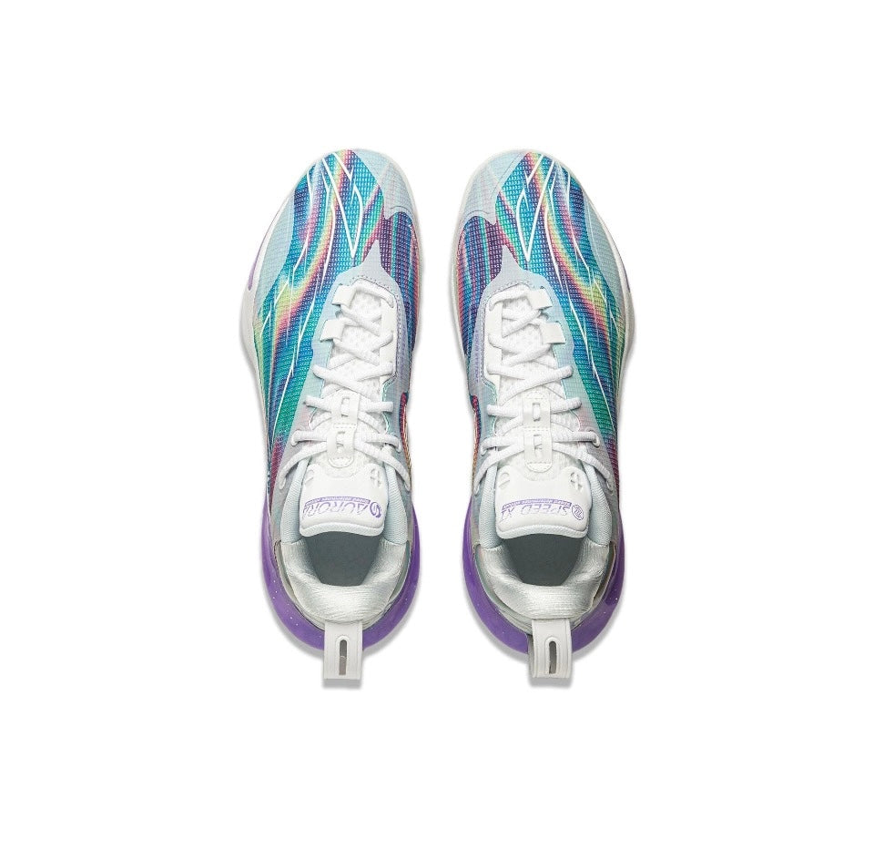 Top-down view of Li-Ning Speed 11 Blue Purple basketball shoes
