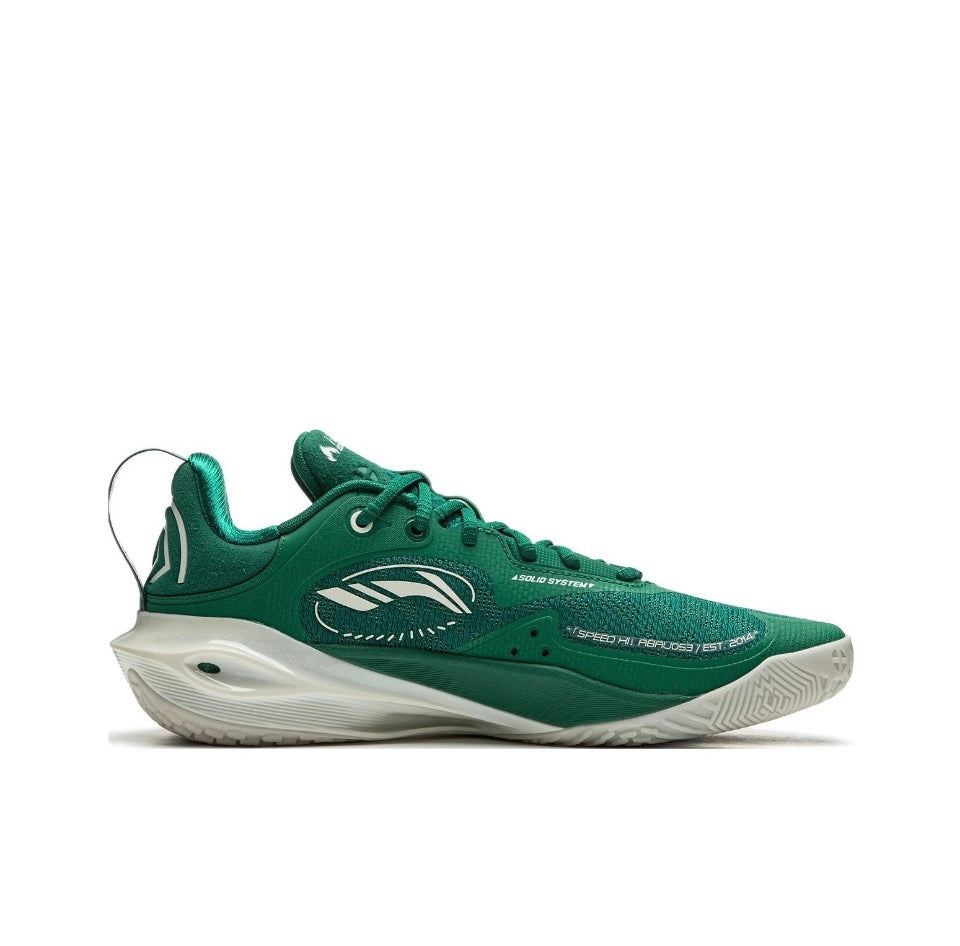 Li-Ning Speed 11 Green sneakers side angle showcasing design