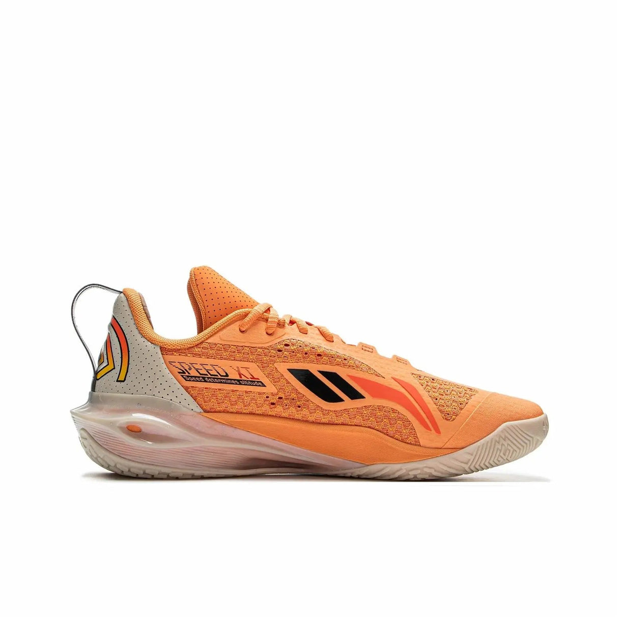 Li-Ning Speed 11 Orange sneakers side angle showcasing design