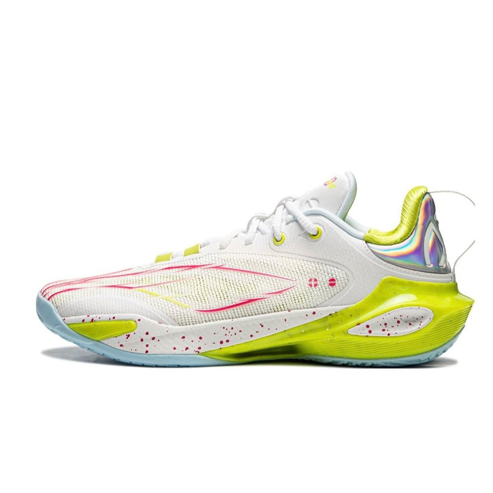 Li-Ning Speed 11 White Green basketball shoes side view