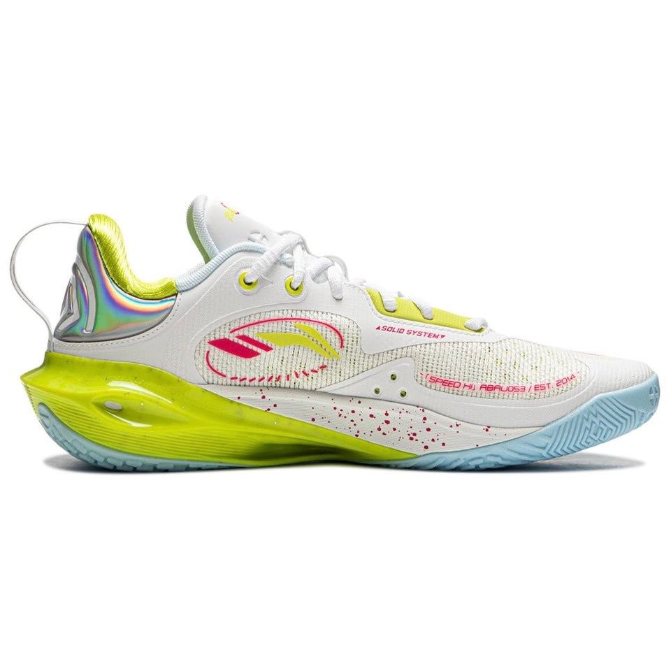 Li-Ning Speed 11 White Green sneakers side angle showcasing design