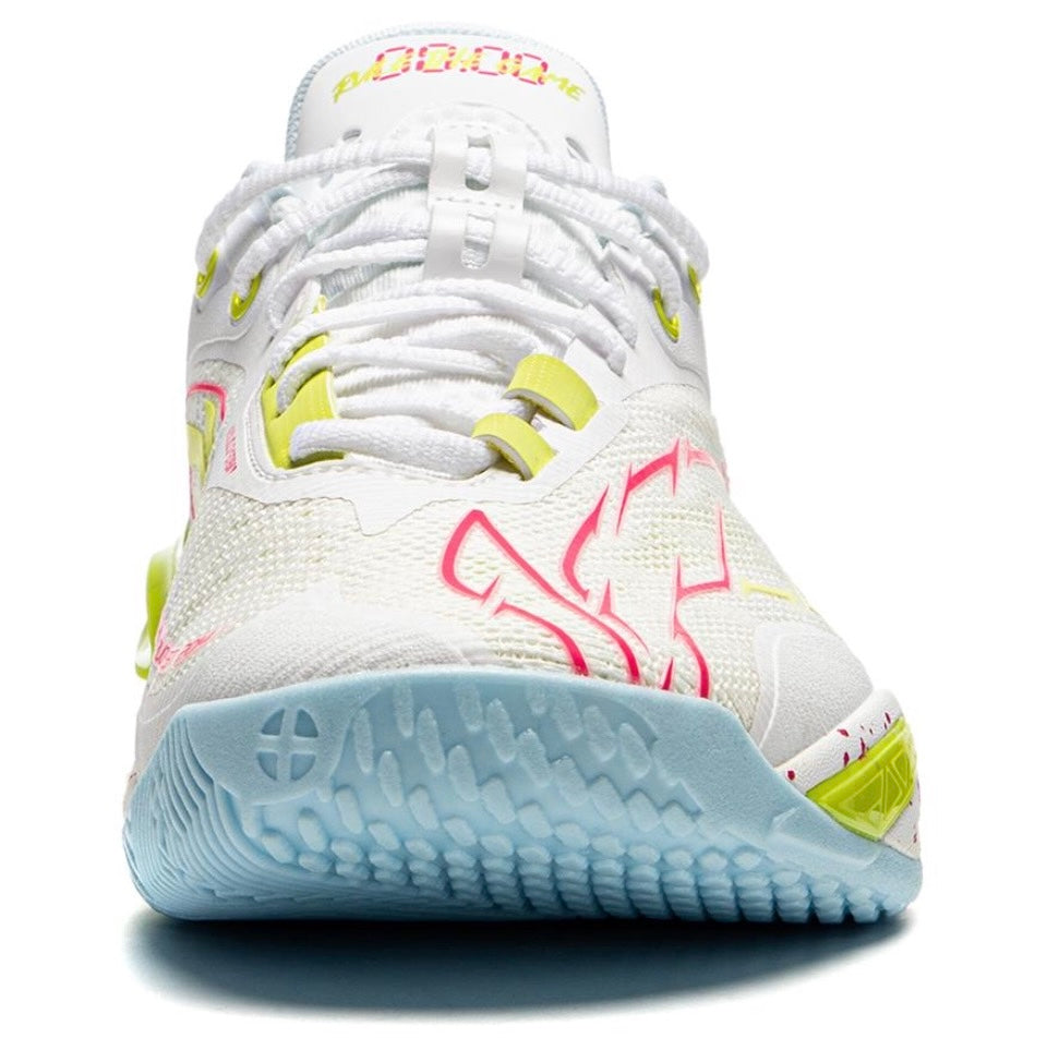 Close-up of Li-Ning Speed 11 White Green toe box design