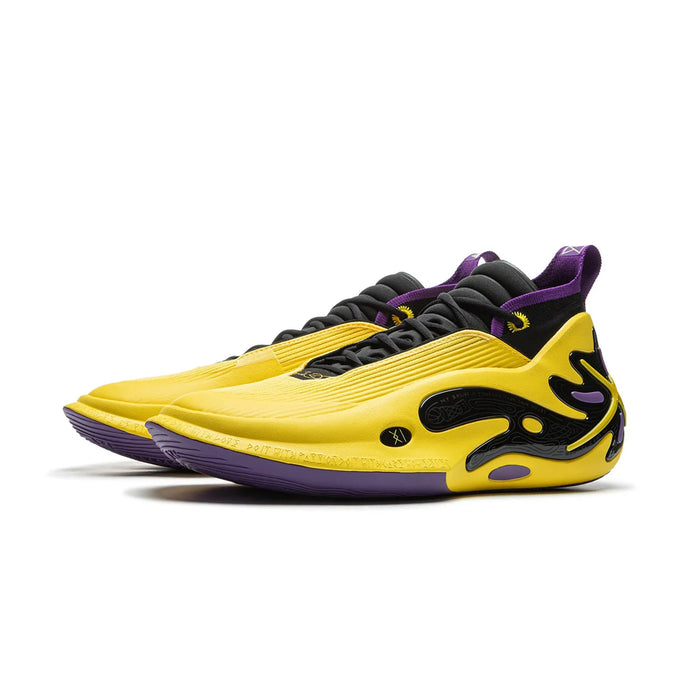 Li-Ning Way of Wade 11 Gold Purple shoes 45-degree full view