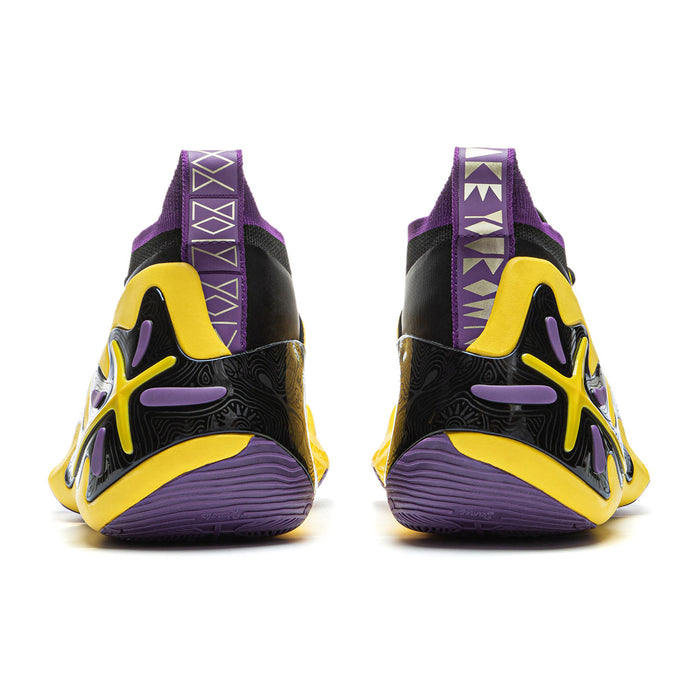 Way of Wade 11 Gold Purple heel view with Li-Ning logo
