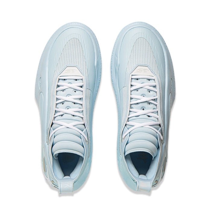 op-down view of Way of Wade 11 Mint basketball shoes