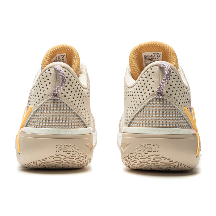 Way of Wade Shadow 6 Champagne heel view featuring Li-Ning logo